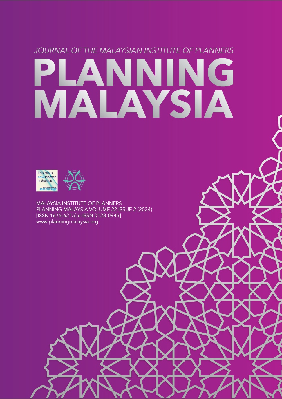 					View Vol. 22 (2024): PLANNING MALAYSIA JOURNAL : Volume 22, Issue 2, 2024
				