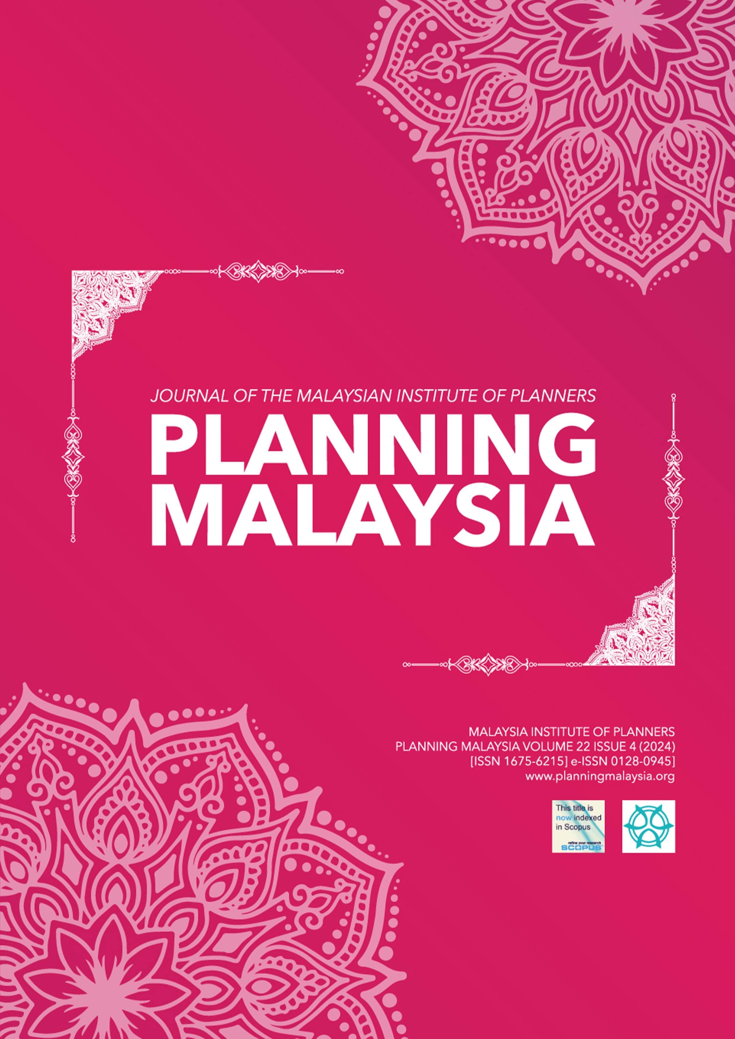 					View Vol. 22 (2024): PLANNING MALAYSIA JOURNAL : Volume 22, Issue 4, 2024
				